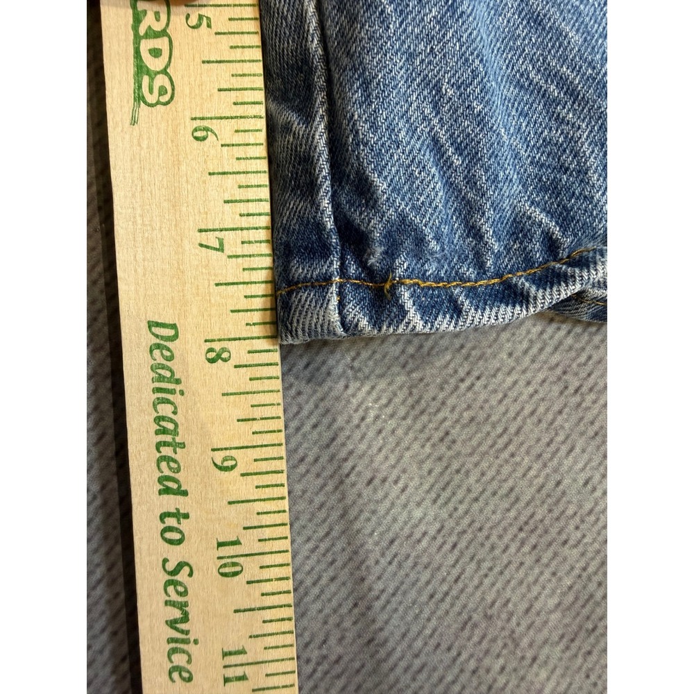 Vintage 90s High Waisted Denim Shorts Medium Wash Made in USA S 11/12 28 Waist - Picture 5 of 7